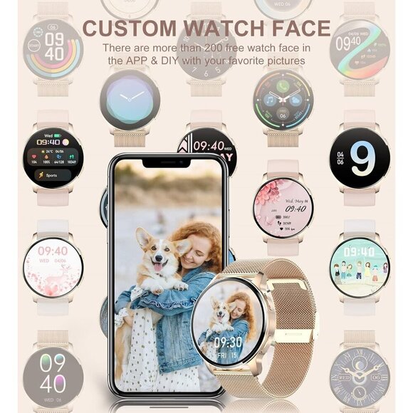 ✨ Iaret Smart Watch Women White Fitness Tracker Android iOS Phones Pedometer - Picture 3 of 9